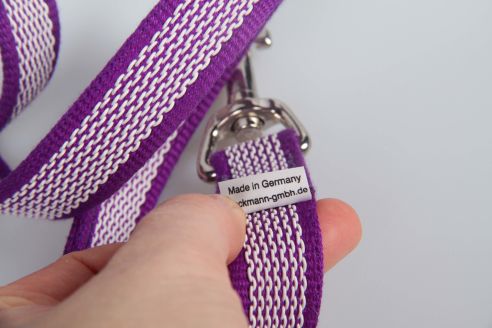 Super-Grip Cotton Soft | weiß, gummierte Hundeleine aus PES | 20 mm x 100 cm - 350 cm lang | mit Handschlaufe | verschiedene Karabiner