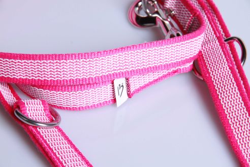 Super-Grip Cotton Soft | 3-fach verstellbare, weiß gummierte Hundeleine | 20 mm Breite | ab 220 cm Länge