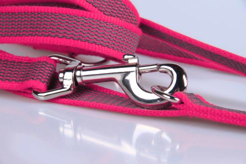 Super-Grip Cotton Soft | 3-fach verstellbare, gummierte Hundeleine aus PES | 20 mm Breite | ab 220 cm Länge
