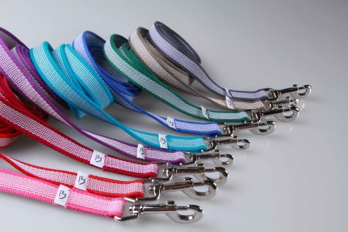 Super-Grip Cotton Soft | weiß, gummierte Hundeleine aus PES | 20 mm x 100 cm - 350 cm lang | mit Handschlaufe | verschiedene Karabiner