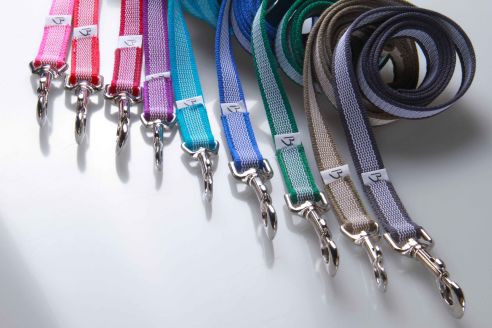 Super-Grip Cotton Soft | weiß gummierte Hundeleine aus PES | Schleppleine | 20 mm x 4 m - 15 m lang | mit Handschlaufe | verschiedene Karabiner