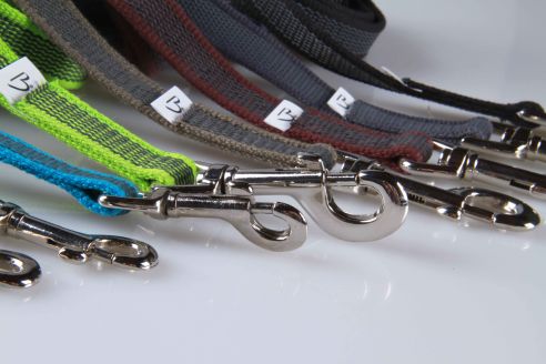 Super-Grip Cotton Soft | gummierte Hundeleine aus PES | 20 mm x 100 cm - 350 cm lang | ohne Handschlaufe | verschiedene Karabiner