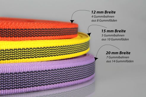 PES Anti-Rutsch | 50 mtr. Rolle | 12 mm breit | Farbauswahl | Baumwoll-touch | beidseitige schwarze Gummierung | Hundesport und Pferdesport