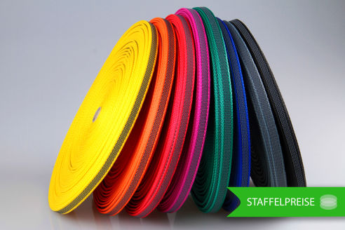 PP Anti-Rutsch | 50 mtr. Rolle | 12 mm breit | Farbauswahl | Training | beidseitige schwarze Gummierung | Hundesport und Pferdesport