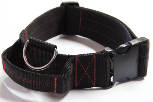 Extra Breites Halsband für große Hunde | Doppelt gesteppt | mit Handgriff | M-L