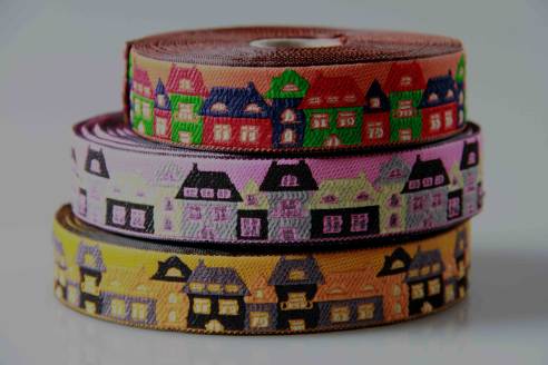 Borte | Weihnachten | 1 Meter | Häuser-Reihe | Farbauswahl | Made in Germany | OEKO-TEX® STANDARD 100