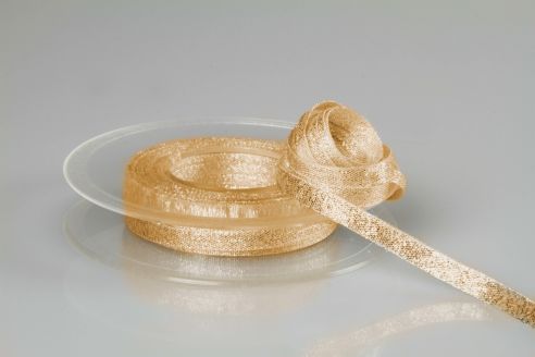 Bouclé-Band mit Lurexkante in Gold oder Silber | Aufhängerband | 7 mm Breite | 10 m Rollenware | OEKO-TEX® STANDARD 100