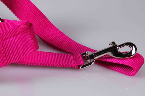 Leichte Hundeleine | Universal |3-fach Längenverstellbar | 220 cm lang | 30 mm breit | Pink