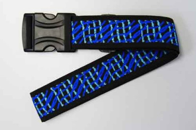 Koffergurt | eingewebten blauen Linien | 200 x 5 cm