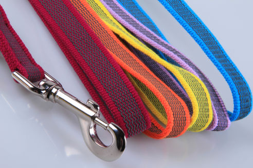 Super-Grip Cotton Soft | gummierte Kombi-Kurzleine | Kurzführer mit 2 D-Ringen zum Leinen-kombinieren | 20 mm Breite | 50 cm - 90 cm Längenverstellbar