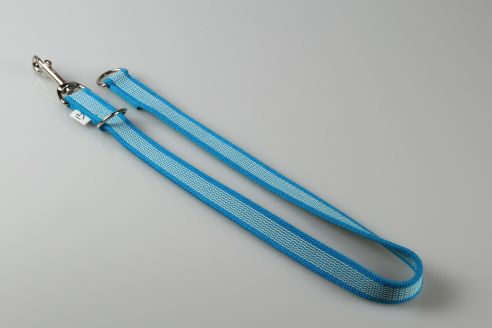 Super-Grip Cotton-Soft | weiß, gummierte Kombi-Kurzleine | Kurzführer mit 2 D-Ringen zum Leinen-kombinieren | 20 mm Breite | 50 cm - 90 cm Länge
