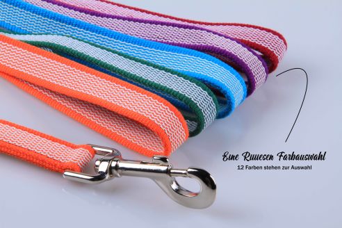Super-Grip Cotton Soft | weiß, gummierte Kurzleine PES | softer und weicher Kurzführer | 20 mm Breite | 45 cm große Schlaufen-Länge