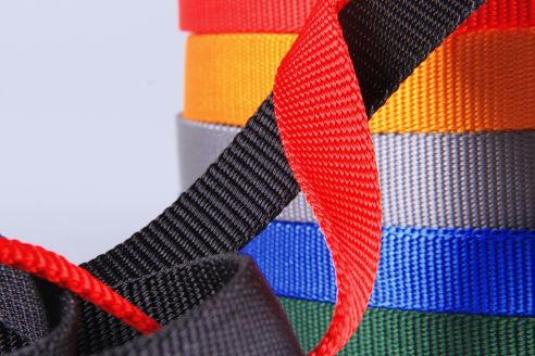 PA-Gurtband | 20 mm Breite | Meterware | Reißfest und Soft | Glänzende Bandware | Heimtierbedarf | 2,8 mm Stärke