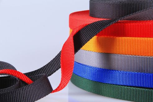 PA-Gurtband | 20 mm Breite | Meterware | Reißfest und Soft | Glänzende Bandware | Heimtierbedarf | 2,8 mm Stärke