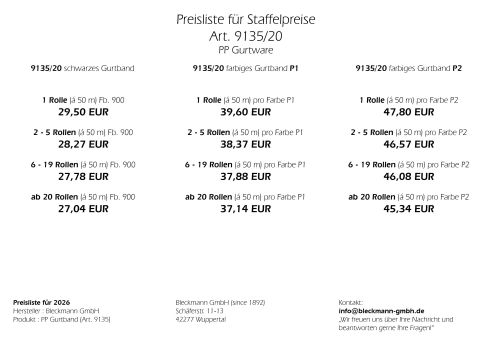 PP-Gurtband | 20 mm Breite | 50 m Rollenware | Farbauswahl | stabil | robust | flexibel | 1,8 mm Stärke