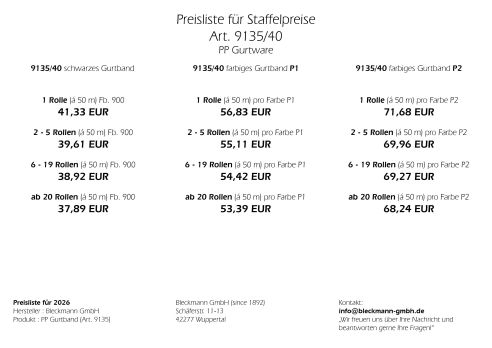 PP-Gurtband | 40 mm Breite | 50 m Rollenware | Farbauswahl | stabil | robust | flexibel | 1,8 mm Stärke