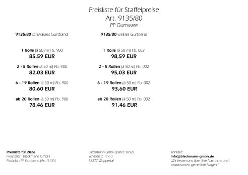 PP-Gurtband | 80 mm Breite | 25 m Rollenware | Farbauswahl | stabil | robust | flexibel | 1,8 mm Stärke