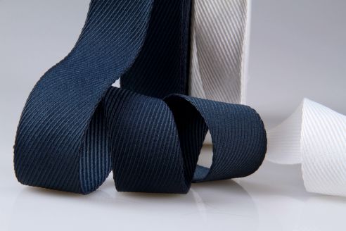 Einfassband | Köperband aus recycelten Materialien | 30 mm Breite | 50 m | weiss | OEKO-TEX® STANDARD 100
