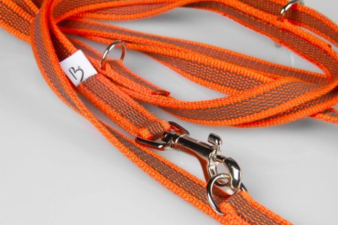 Super-Grip Cotton Soft | 3-fach verstellbare, gummierte Hundeleine aus PES | 15 mm Breite | ab 220 cm Länge