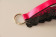 Schlüsselanhänger mit schwarzer Spitze | Satin | pink-schwarz | 35 mm breit