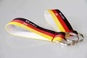 Schlüsselband DEUTSCHLAND-Farben | Schwarz Rot Gold | 20 mm breit | 11 cm lang