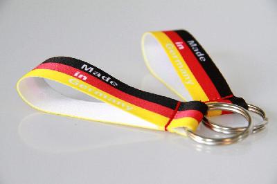 Schlüsselband DEUTSCHLAND-Farben | Schwarz Rot Gold | 20 mm breit | 11 cm lang