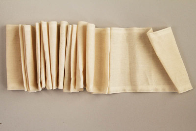 Baumwollband | Dünne Ware | Meterware | ca. 125 mm breit | rohweiß-natur | Weiche Baumwollware als Trägerband und für kreative Näharbeiten
