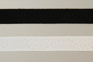 Trauer- Lotband weiß mit weißem Kreuz-Palme