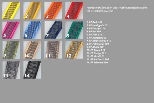 Super-Grip Strong Resistance | gummierte Cityleine aus PP | 20 mm Breite | 100 cm - 350 cm lang | ohne Handschlaufe | Karabinerwahl | wetterfest