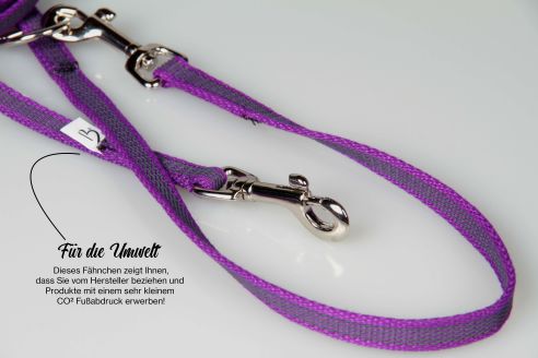 Super-Grip Cotton Soft | 2-fach verstellbare, gummierte Hundeleine aus PES | 12 mm Breite | Für Geschirr und Halsband | ab 1,70 m bis hin zu 6,20 m