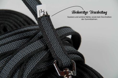 Super-Grip Cotton Soft | gummierte Hundeleine aus PES | 15 mm x 100 cm - 350 cm lang | ohne Handschlaufe | verschiedene Karabiner