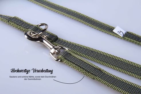 Super-Grip Strong Resistance | 2-fach verstellbare, gummierte Hundeleine aus PP | 15 mm Breite | Für Geschirr und Halsband | ab 1,70 m bis hin zu 6,20 m