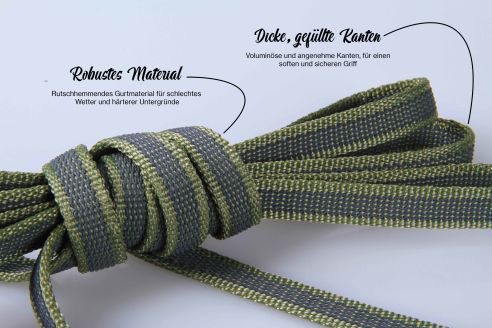 Super-Grip Strong Resistance | 2-fach verstellbare, gummierte Hundeleine aus PP | 15 mm Breite | Für Geschirr und Halsband | ab 1,70 m bis hin zu 6,20 m