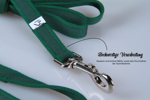 Super-Grip Cotton Soft | 2-fach verstellbare, gummierte Hundeleine aus PES | 20 mm Breite | Für Geschirr und Halsband | ab 1,70 m bis hin zu 6,20 m
