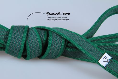 Super-Grip Cotton Soft | 2-fach verstellbare, gummierte Hundeleine aus PES | 20 mm Breite | Für Geschirr und Halsband | ab 1,70 m bis hin zu 6,20 m