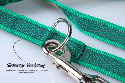 Super-Grip Strong Resistance | 2-fach verstellbare, gummierte Hundeleine aus PP | 20 mm Breite | Für Geschirr und Halsband | ab 1,70 m bis hin zu 6,20 m