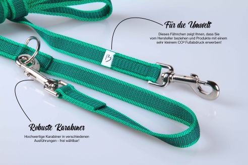 Super-Grip Strong Resistance | 2-fach verstellbare, gummierte Hundeleine aus PP | 20 mm Breite | Für Geschirr und Halsband | ab 1,70 m bis hin zu 6,20 m