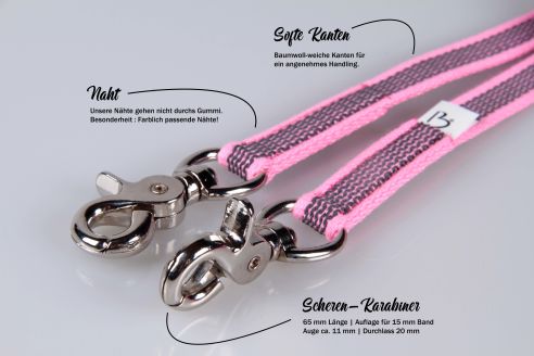 Zügelleine Cotton Soft | 15 mm Breite | Gummierte Pferdezügel ab 2,10 m Länge | Für Ponys bis Voll-und Warmblüter | Soft und Reißfest