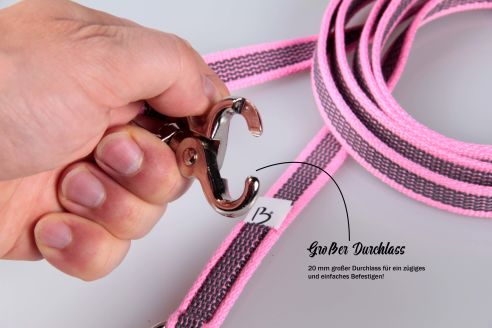 Zügelleine Cotton Soft | 15 mm Breite | Gummierte Pferdezügel ab 2,10 m Länge | Für Ponys bis Voll-und Warmblüter | Soft und Reißfest