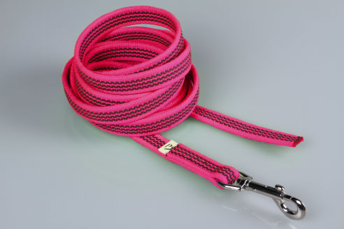 Super-Grip Cotton Soft | Extra dicke, gummierte Cityleine aus PES | 20 mm Breite | 100 cm - 350 cm lang | Ohne Handschlaufe | Farbwahl | Karabinerwahl