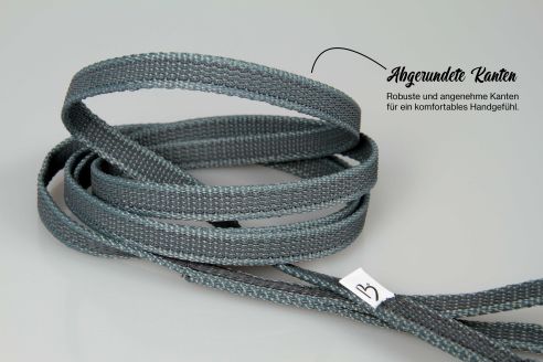 Super-Grip Strong Resistance | gummierte Cityleine aus PP | 12 mm Breite | 100 cm - 350 cm lang | mit Handschlaufe | Karabinerwahl | wetterfest