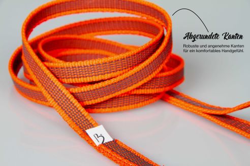 Super-Grip Strong Resistance | gummierte Schleppleine aus PP | 15 mm Breite | 4 m - 15 m lang | mit Handschlaufe | Karabinerwahl | wetterfest
