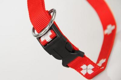 Hundehalsband SWISS | XL | Schweizer Kreuz | Zugentlastung | 20 mm Breite | 41 cm bis 70 cm Umfang
