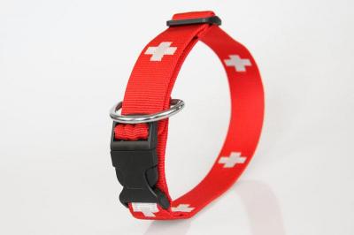 Hundehalsband SWISS | S | Schweizer Kreuz | Zugentlastung | 30 mm Breite | 24 cm bis 35 cm Umfang Hundehalsband SWISS | S | Schweizer Kreuz | Zugentlastung | 30 mm Breite | 24 cm bis 35 cm Umfang