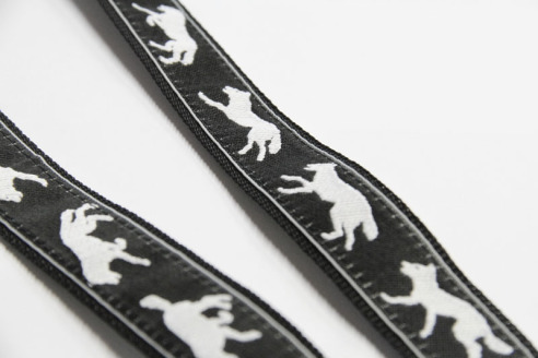 Kombi-Kurzleine Running Wolf | 25 mm Breite | 50 cm - 90 cm Längenverstellbar | Kurzführer mit 2D-Ringen zum Leinen-kombinieren
