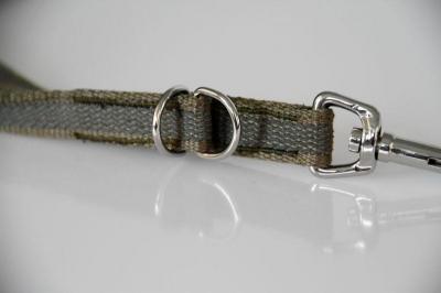 Super-Grip Cotton Soft | gummierte Kombi-Kurzleine | Kurzführer mit 2 D-Ringen zum Leinen-kombinieren | 15 mm Breite | 50 cm - 90 cm Längenverstellbar