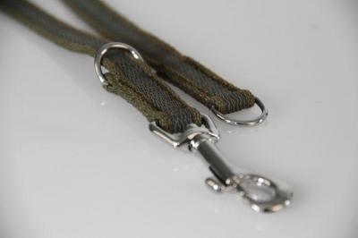 Super-Grip Cotton Soft | gummierte Kombi-Kurzleine | Kurzführer mit 2 D-Ringen zum Leinen-kombinieren | 15 mm Breite | 50 cm - 90 cm Längenverstellbar
