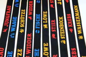 Umhängeband | Lanyards | Tierzeichen | Sternzeichen | 25 mm breit | 50 cm lang