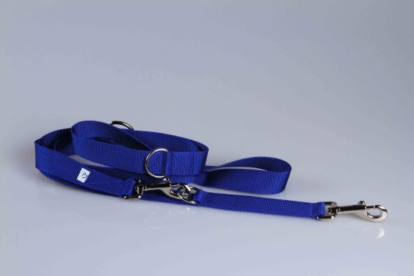 Leichte Hundeleine | Universal | Längenverstellbar | 220 cm lang | 30 mm breit | Koenigsblau