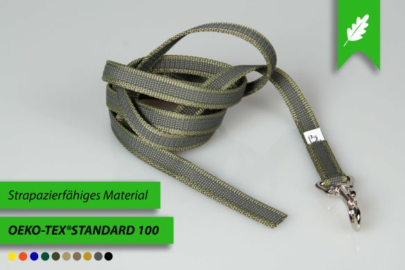 Super-Grip Strong Resistance | gummierte Schleppleine aus PP | 15 mm Breite | 4 m - 15 m lang | ohne Handschlaufe | Karabinerwahl | wetterfest